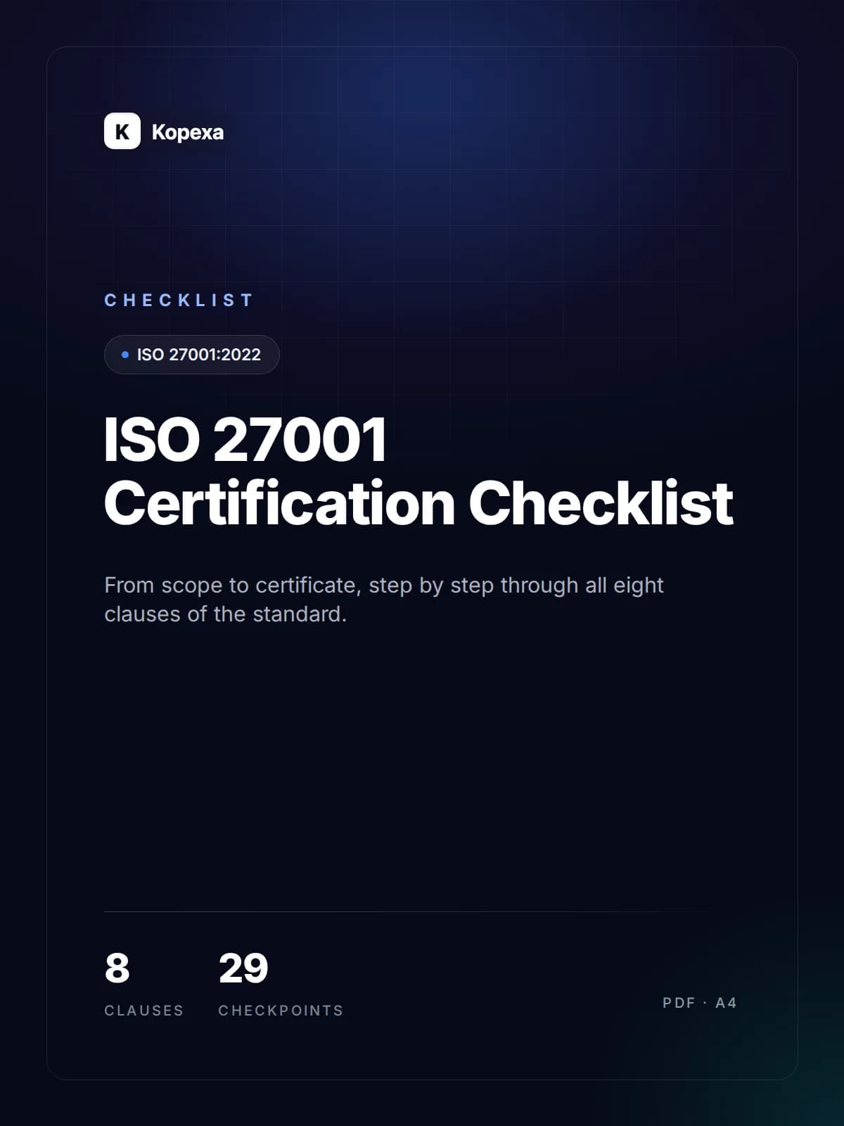Cover of the ISO 27001 Certification Checklist