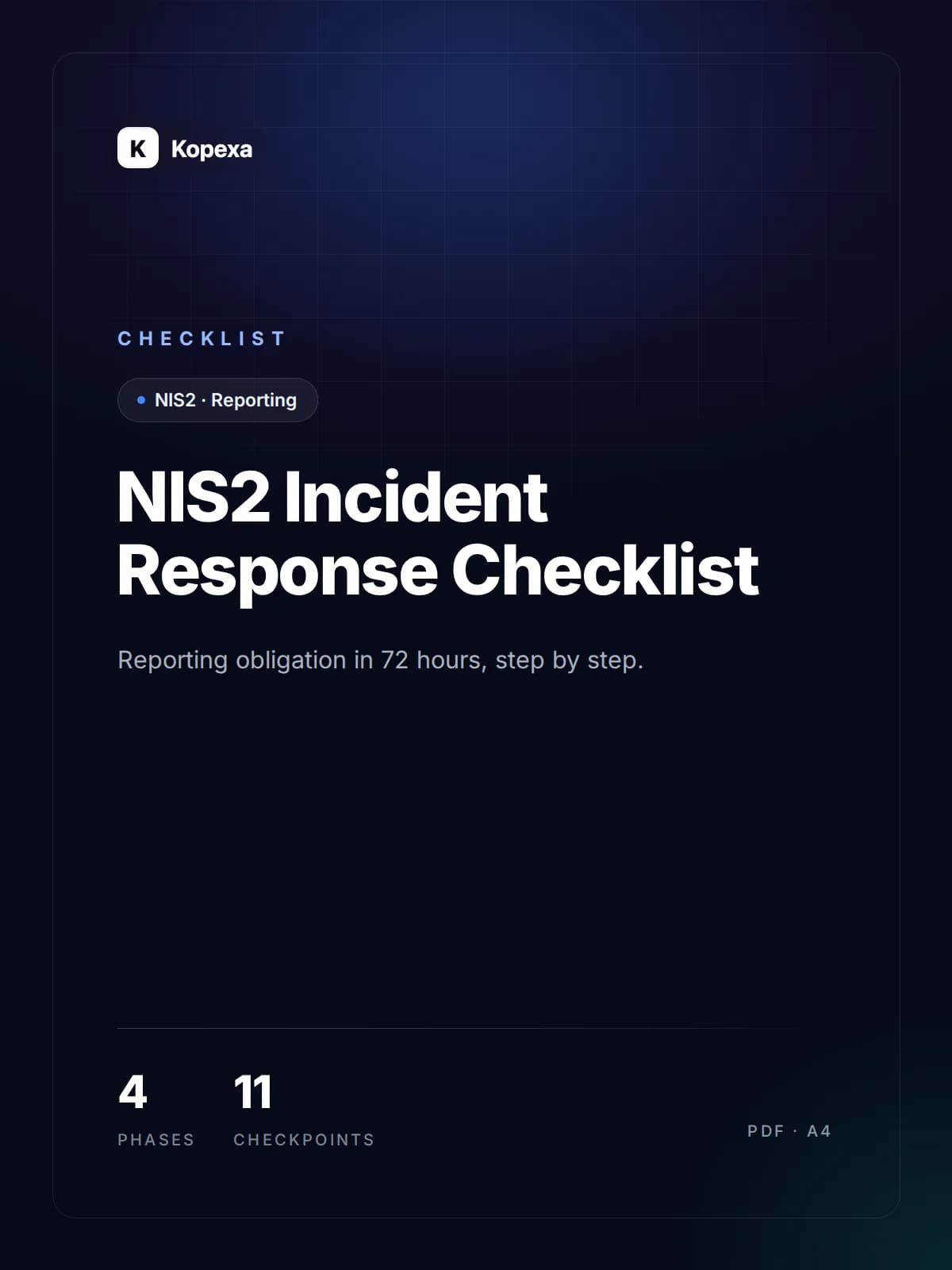 Cover of the NIS2 Incident Response Checklist