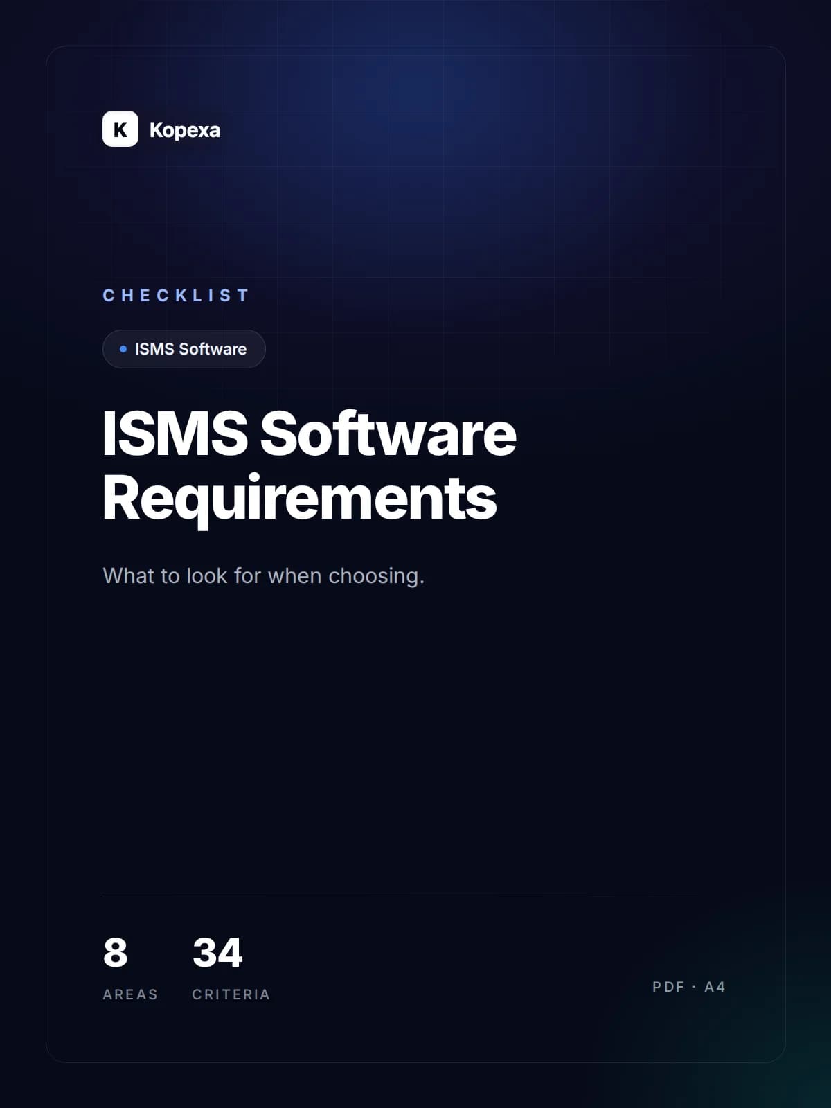 Cover of the ISMS Software Requirements Checklist